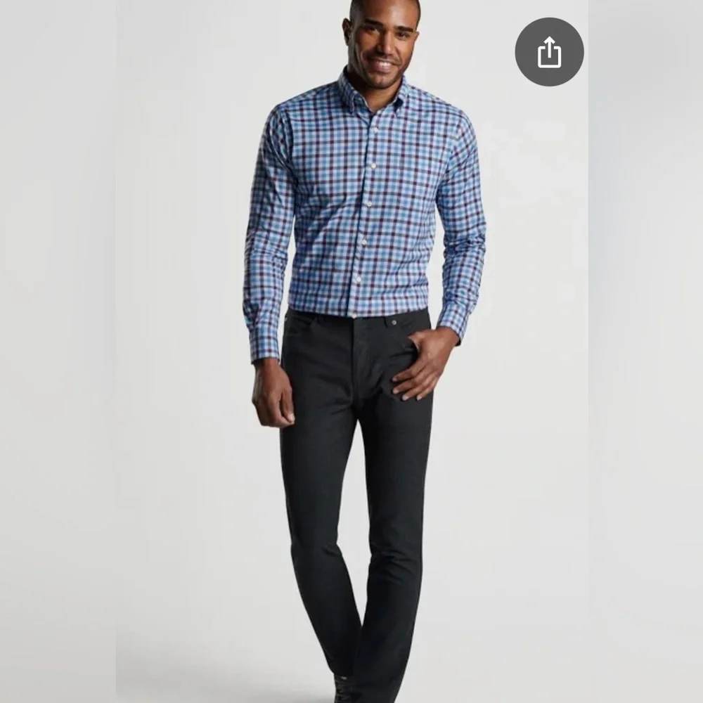 Peter Millar- Mountainside Flannel 5 Pocket Pants- Charcoal- 36- Like‎ New!!!